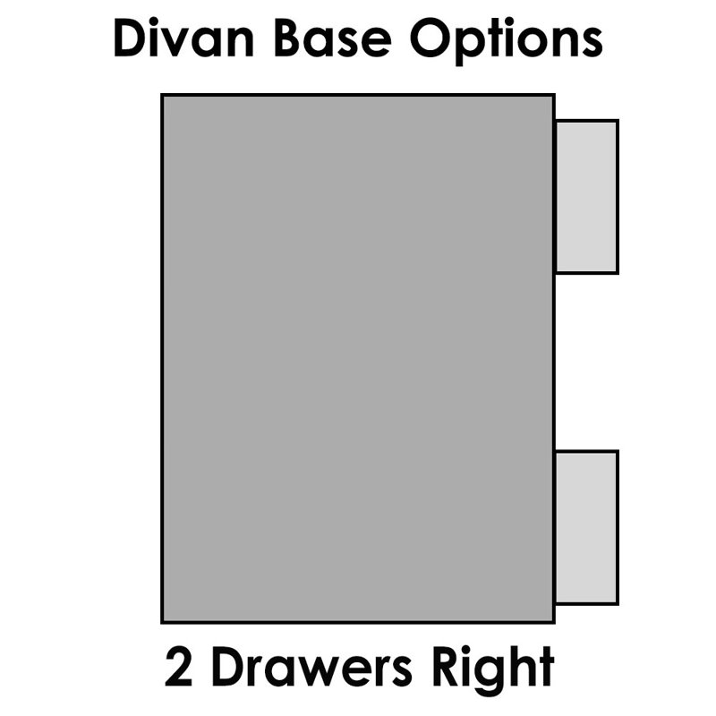 Hatmaker Divan Bed Base, Black, Single (3'), 2 Right Drawers
