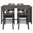 Counter Height Rustic Table With 4 Chairs. Solid Wood, , Cushioned Seats, Practical Space Saving Solution 5 Dining Table, Seats-592156571