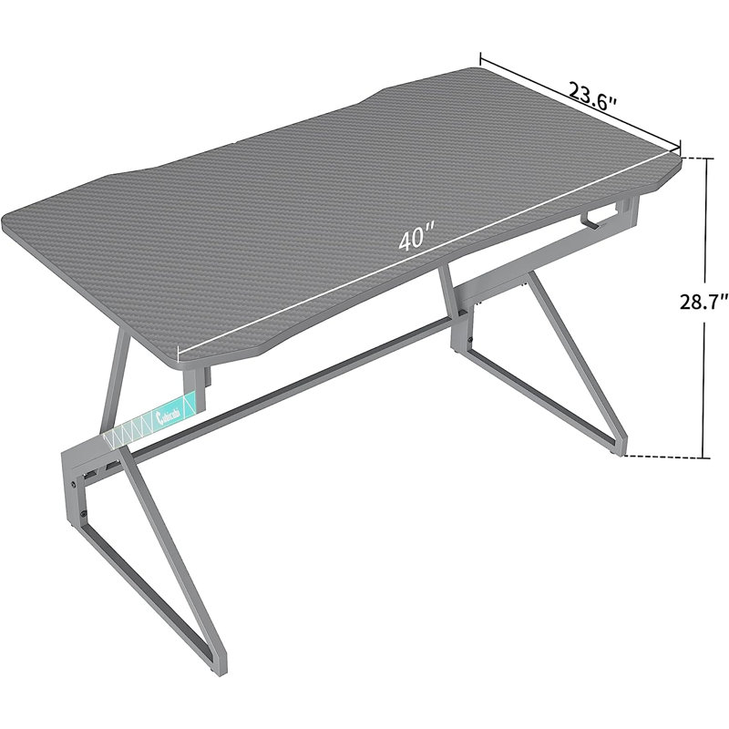 Kymorah Metal Base Computer Desk, Gray, 28.7" H x 40" W x 23.6" D