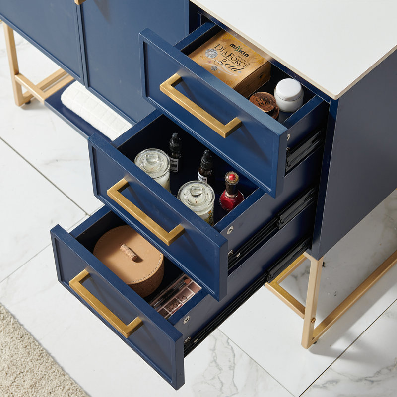 Ensemble de meuble-lavabo simple bleu Modern, Bleu