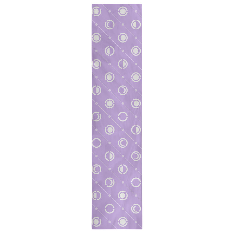 Classic Moon Phases Table Runner, 16" x 72", Light Purple/White