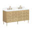 Meuble-lavabo à double cuve 60 po Serena en chêne blanc avec plateau Serena-117807402-117807401