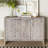 Cabinets Farmhouse Hexagonal-Door 3-Door Storage Sideboard, Natural Wood Wash | Walnut Brown | Solid Wood+MDF