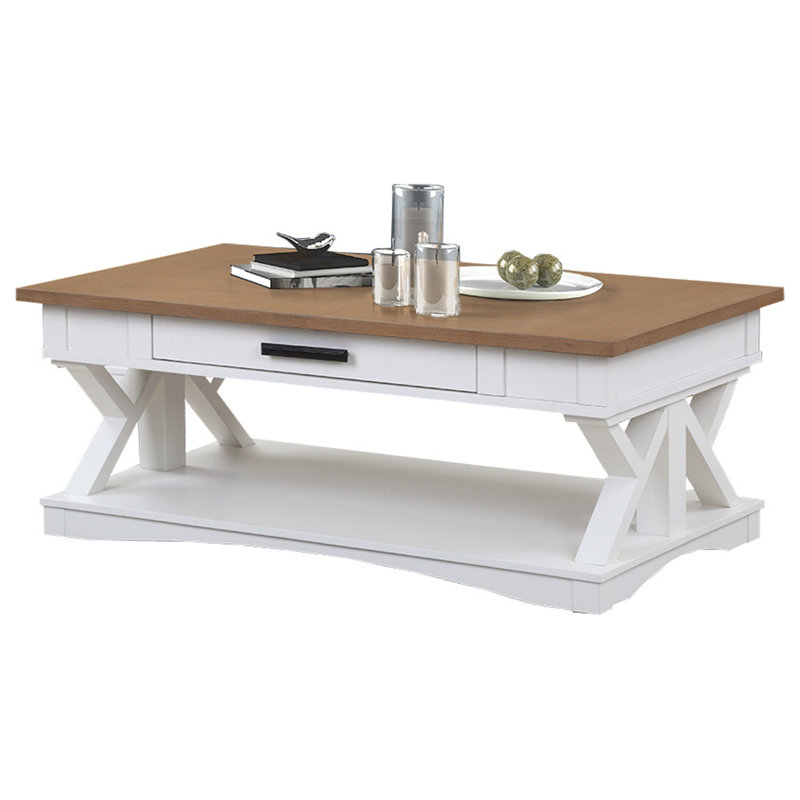 Stapleton Cocktail Table With 2 End Tables, Weathered Natural, Cotton