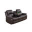 Ensemble de salon inclinable manuel en cuir 2 pièces avec accoudoirs coussinés-1725918047