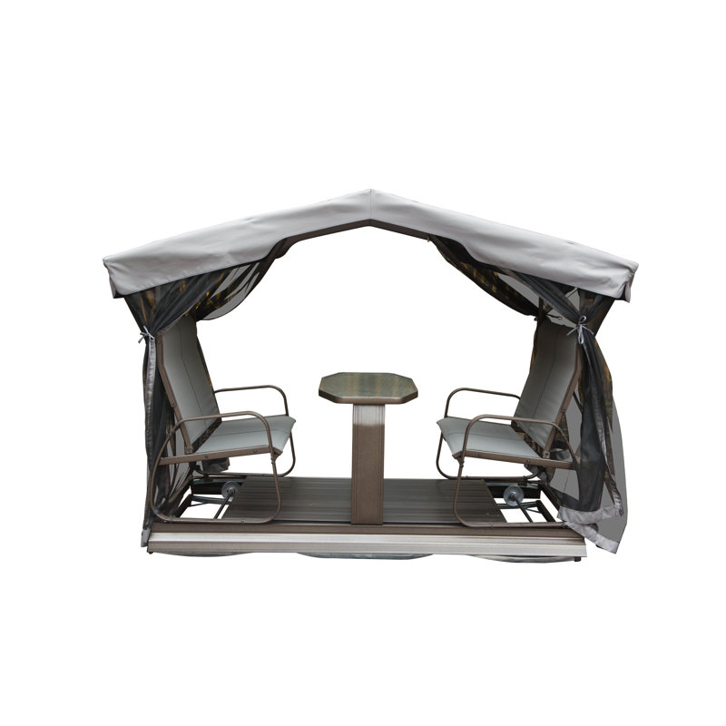 4 balançoires de patio avec auvent et fabrication - Fauteuil oscillant avec cadre en aluminium