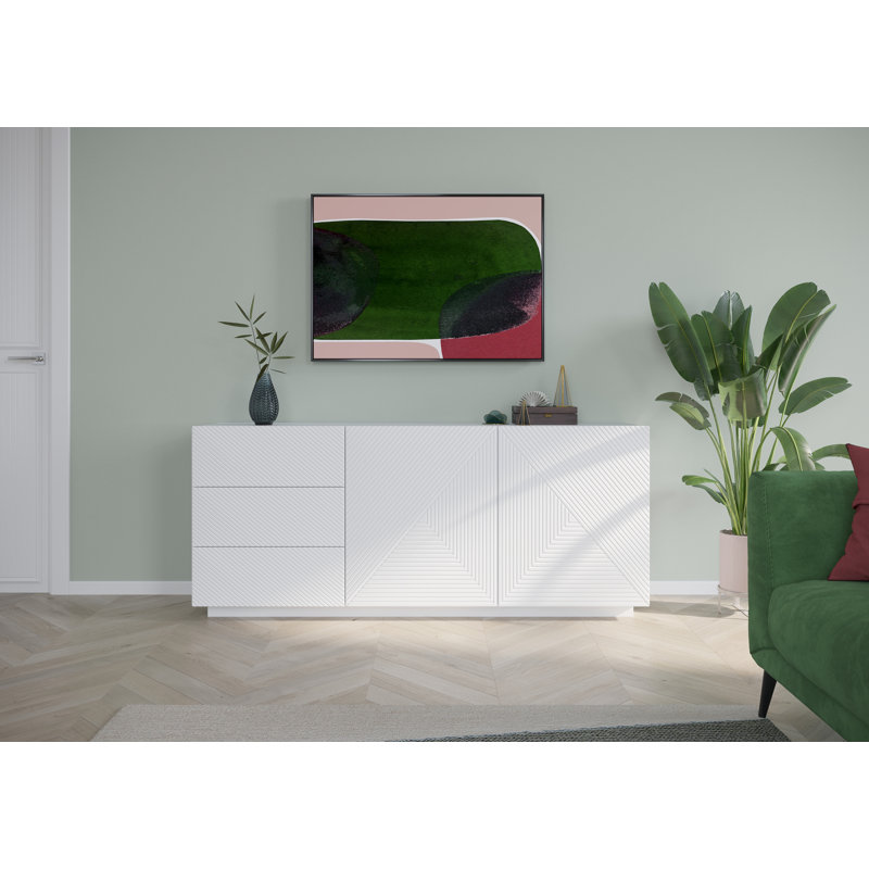 Aaizah 167cm Sideboard, White Matte