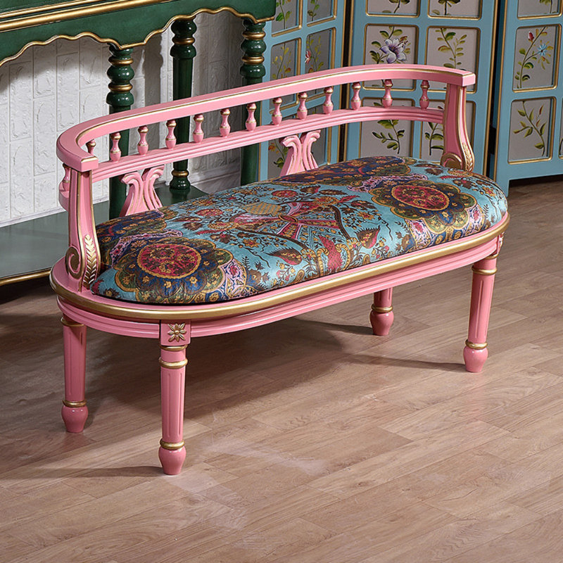 Banc américain en bois massif rose