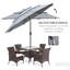 Parasol de patio gris foncé de 9 pi 3 po avec inclinaison à manivelle et bouton poussoir