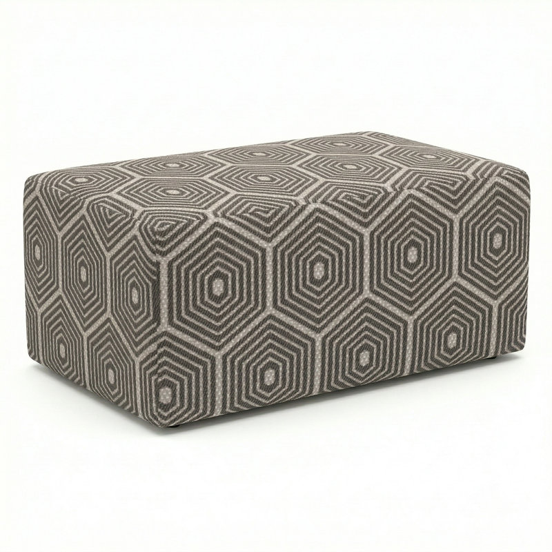 Berlin Gardens Lilly Hive 18X30x13 Rectangle Pouf, Dark Taupe