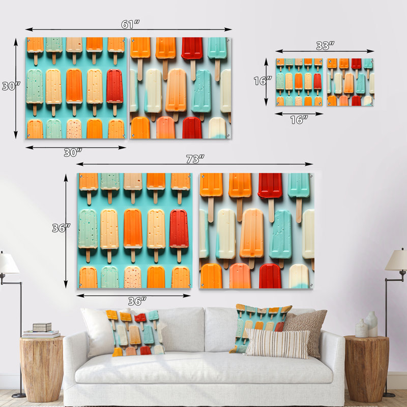 Gatson - Ensemble de 2 peintures murales abstraites en acrylique, H 16 po x l 33 po