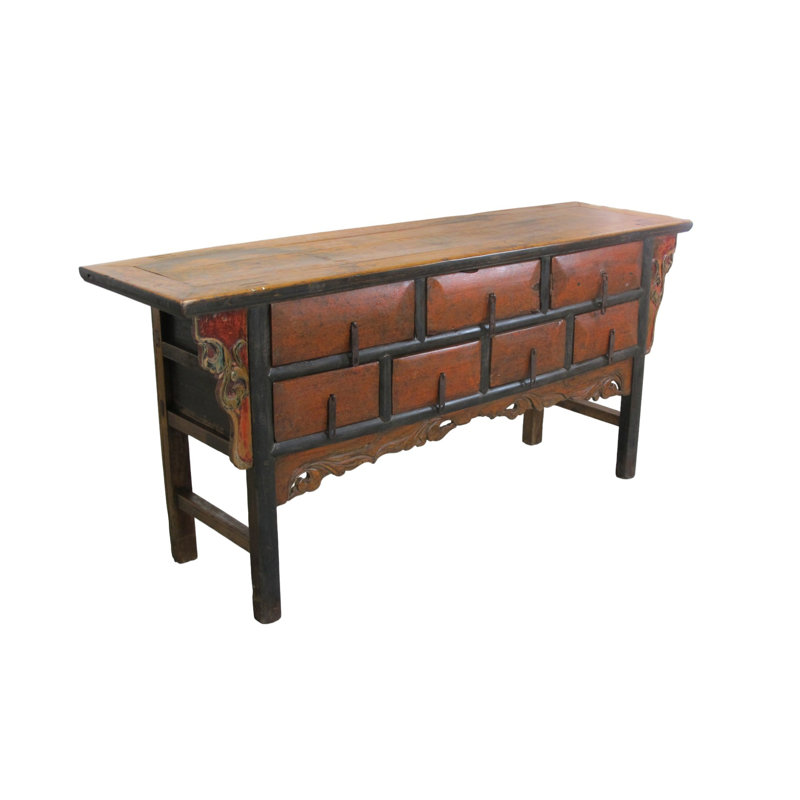 Antique Chinese 72" Long Apothecary Cabinet