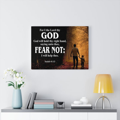 Fear Not Isaiah 41:13 Scripture Christian Wall Art Bible Verse Print Ready to Hang