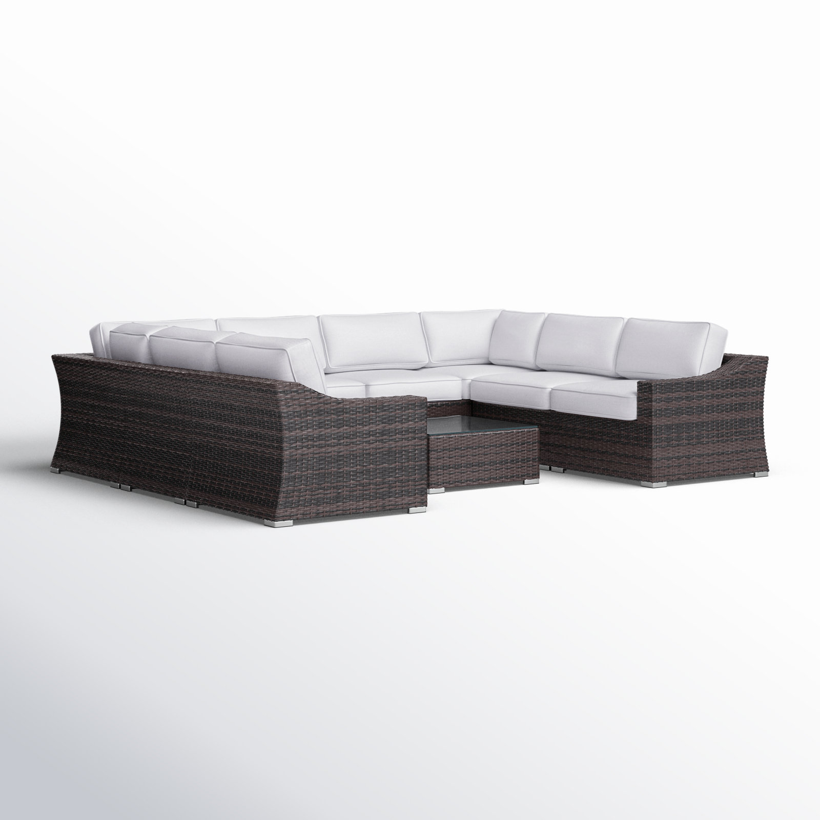 Saffi 6-Person Patio Seating Group, Sunbrella Canvas, Brown