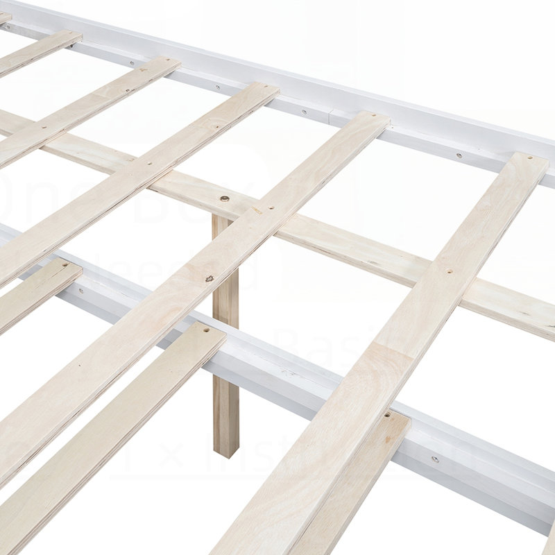 Lit plateforme en bois de pin robuste avec rangement intégré, tête de lit à DEL et lit gigogne pour une utilisation accrue de l'espace
