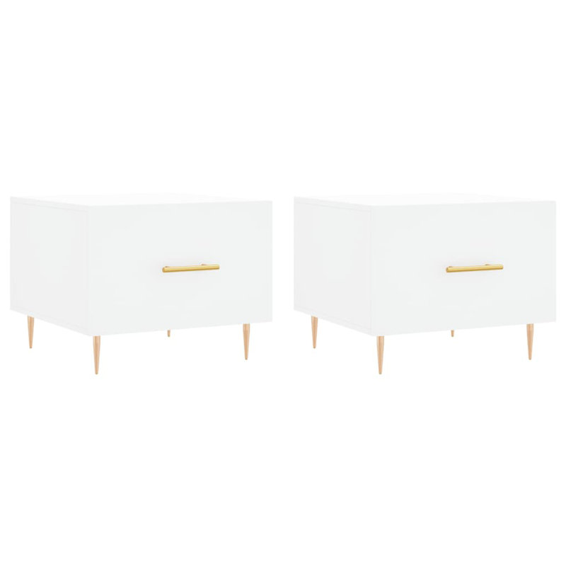 Four Leg Coffee Table with Storage, white