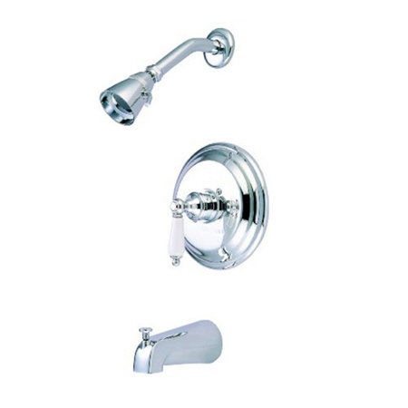 Vintage Tub and Shower Faucet Trim With Porcelain lever handles