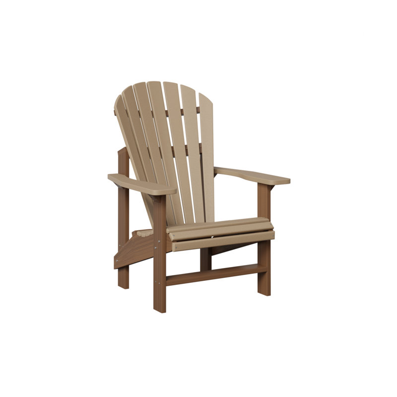 Berlin Gardens Comfo Back Upright Adirondack Chair, Weatherwood/Antique Mahogany