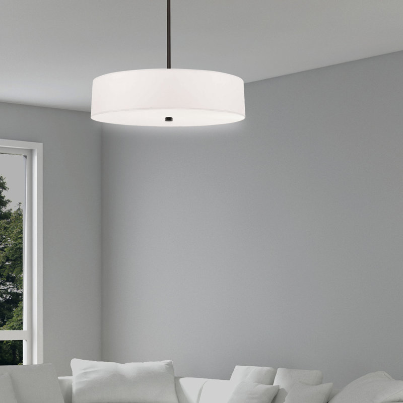 4 - Light Matte Black Unique/Statement Pendant, White, White