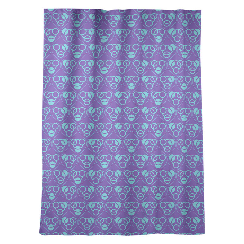 Jordao Room Darkening Curtain Single Panel, Purple/Teal