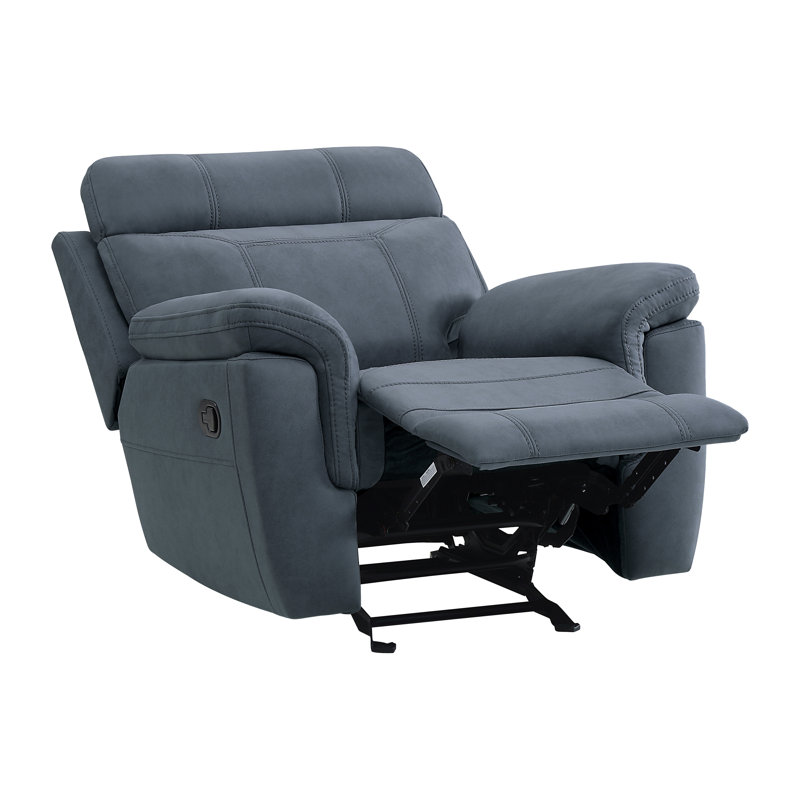 Britain 40" Modern & Contemporary Manual Glider Recliner with Polished Microfiber Upholstery and Pocket Coil Seating