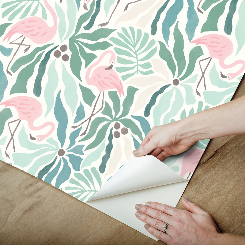 Papier peint adhésif Flamingo, Green
