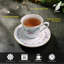 Ensemble tasse à thé et soucoupe en porcelaine blanche Nyle, garniture florale et dorée (service pour 6)-42479158