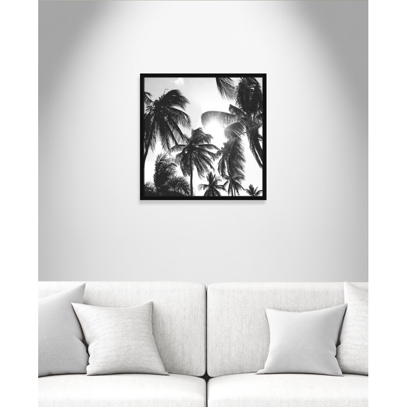 Palmiers des Caraïbes - reproduction de cadre photo, L 23,5 po x H 23,5 po, Cadre noir