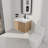 24" Single Sink Wall Mounted Bathroom Vanity,Floating Vanity With 2 Doors and White Resin Top