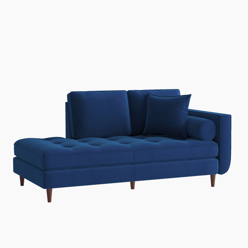 Chaise longue rembourrée Marcellyn, Polyester bleu