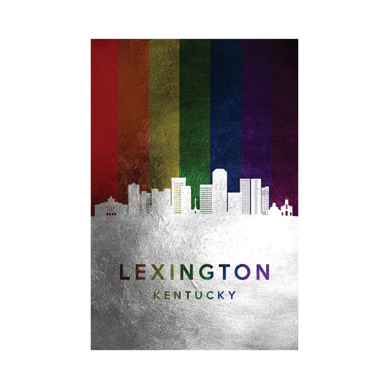 Lexington Kentucky Spectrum Skyline 1 Piece Wrapped Canvas Wall Art, 20.32 cm H x 30.48 cm W