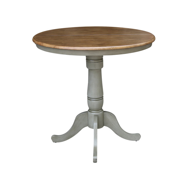Fabian Counter Height Solid Wood Dining Table, Hickory/Stone