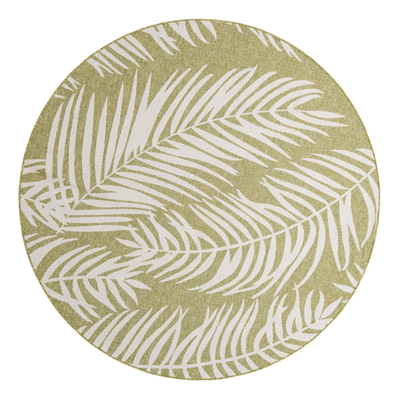 Amanda Floral Green/Ivory Indoor / Outdoor Area Rug, Round 13'1"