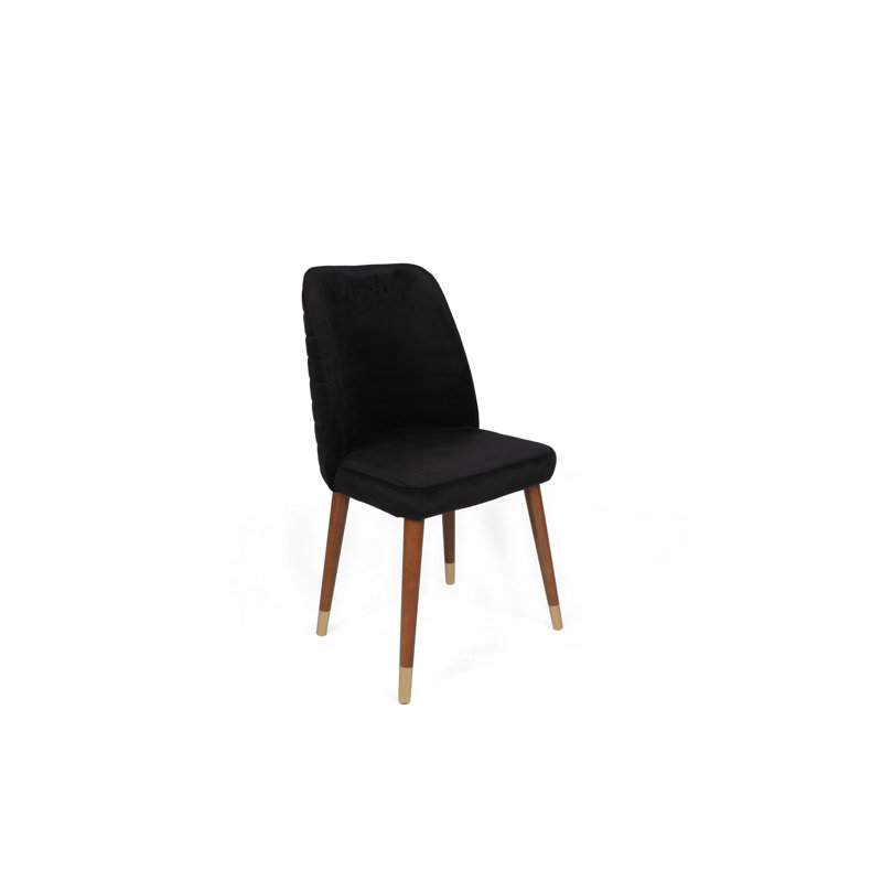Ensemble de chaises (2 pièces), Noyer / doré, Noir