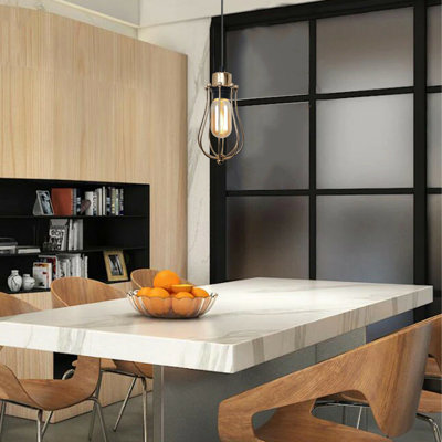 Caymen 1 - Light French Gold Geometric Pendant