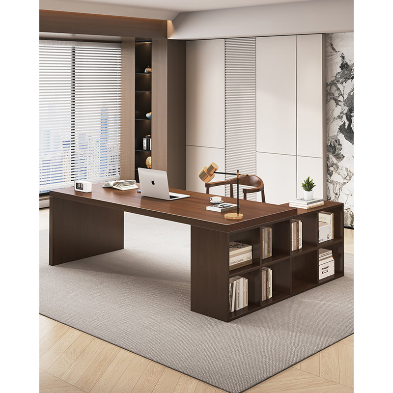 Bureau simple en bois massif en forme de L Simple Modern, 29.53" H x 78.74" W x 55.12" D