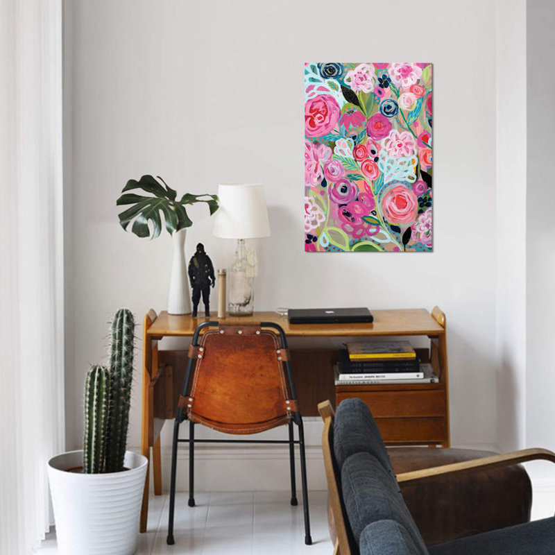 « fantaisie », impression sur toile, H 26 po x l 18 po x P 1,5 po, Toile tendue, Pas de tapis