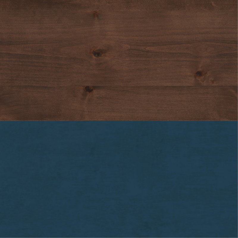 Table basse 48 po. Aucun assemblage requis. Finition denim bleue., Bleu