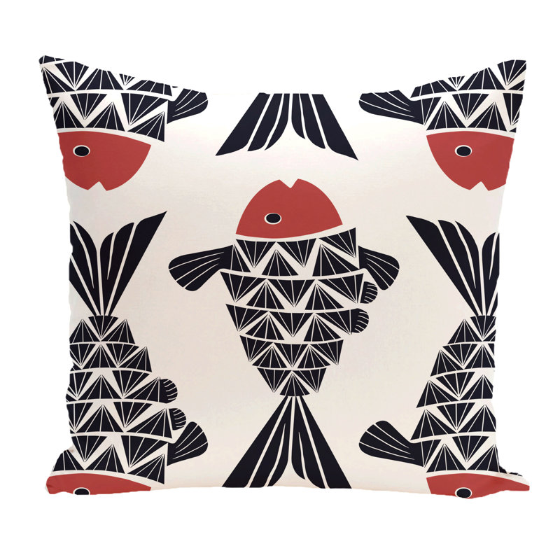 Beach Vacation Outdoor Reversible Throw Pillow, Navy Blue, 20" H x 20" W