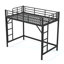 Lit mezzanine simple en métal de taille XL, lit mezzanine avec échelle facile à monter et garde-corps