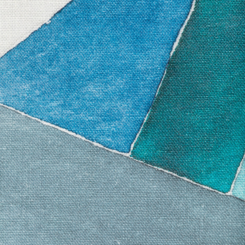 Rhapsody Roulade Print Linen Fabric, Navy/Teal