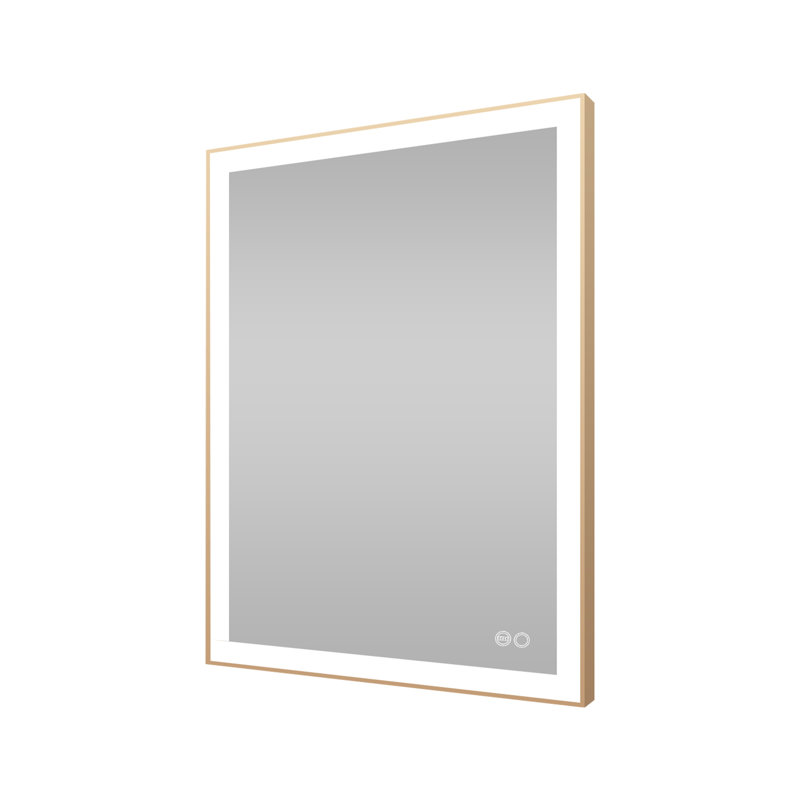 Miroir de salle de bain à DEL Edlun, 36 po x 28 po, Or