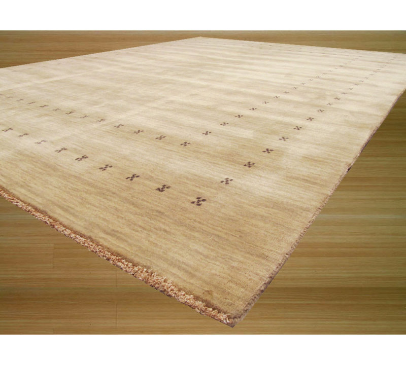 Jasmine Alluring Beige Handmade Wool Transitional Solid Area Rug, Rectangle 10' x 14'