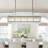 Longinus 38'' 5-light Modern Antique Gold Rectangular Dining Chandelier With Fluted Glass Panel Shade