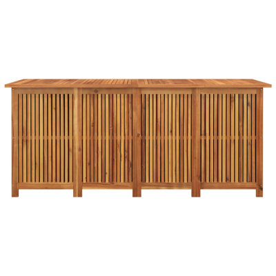 Ebern Designs Meradith 175cm W Water Resistant Acacia Solid Wood Deck Box in Brown