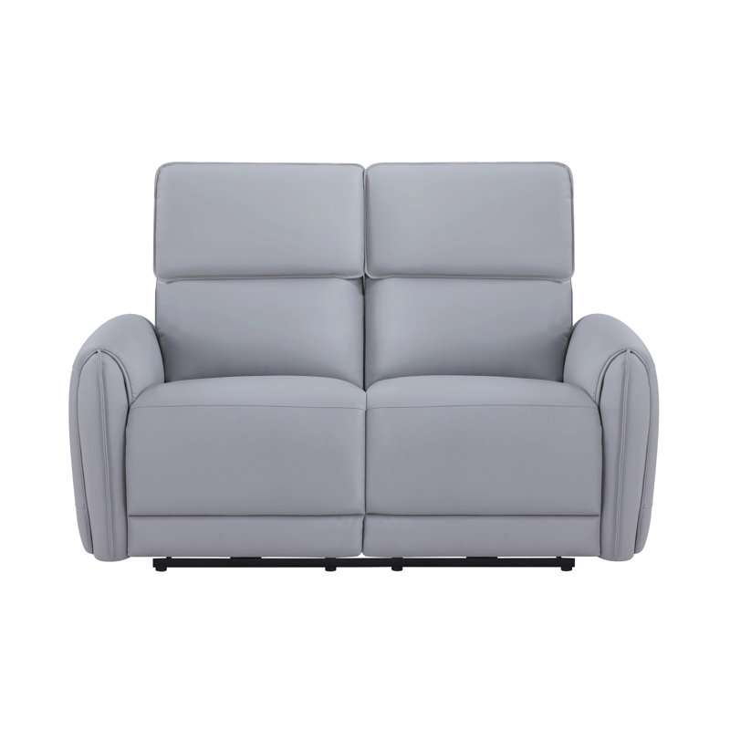 Causeuse grise en cuir synthétique Power Motion avec port USB