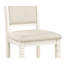 Chaises de salle à manger à hauteur de comptoir transitionnelle - Blanc antique, tissu texturé en bois revêtu de tissu d'ameublement blanc pour le quartier