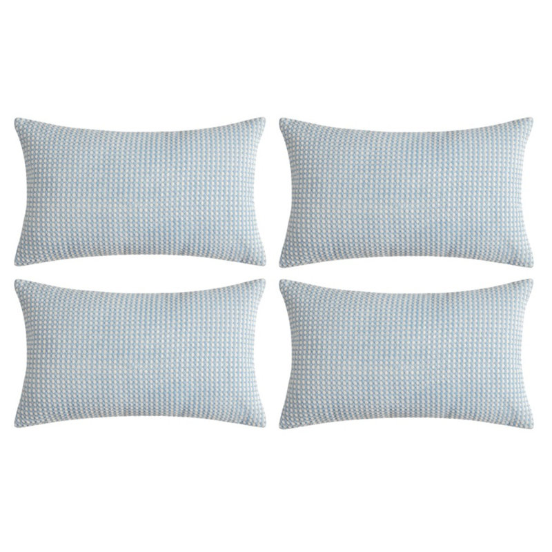 Coussin en velours côtelé réversible deux tons, Bleu clair
