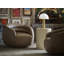 Fauteuil demi-tonneau pivotant en cuir
