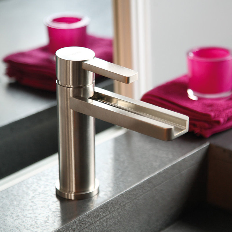 Robinet pour salle de bain à un trou Capri, Nickel brossé
